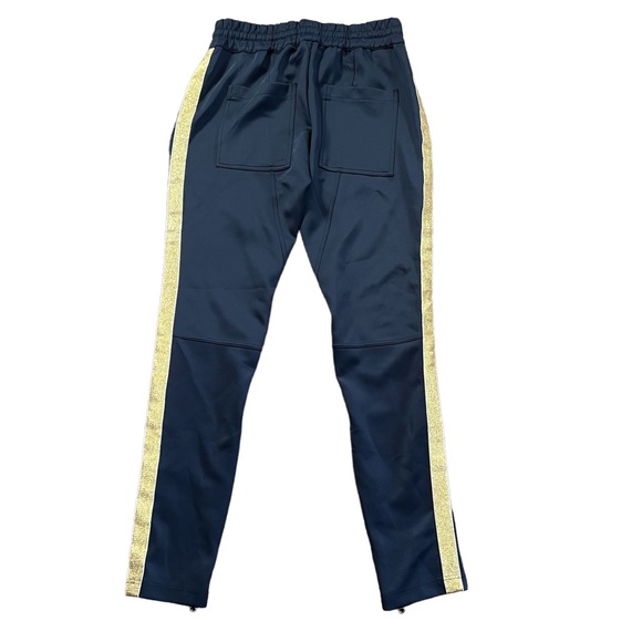 CRYSP Men’s Navy Track Pants Gold Side Stripe Size Large - Picture 4 of 9